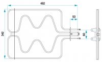 TYP 4380 - pre pečiace rúry kuchynských sporákov MORA (horné ohrievacie teleso s grilom)