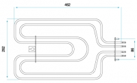 TYP 6208 - pre pečiace rúry kuchynských sporákov MORA (horné ohrievacie teleso s grilom)