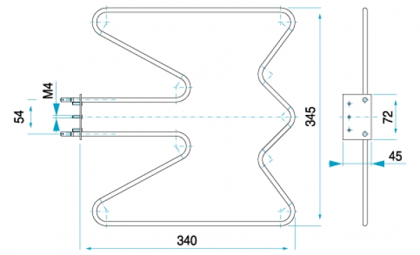 TYP 6030 - pre pečiace rúry kuchynských sporákov KONČAR