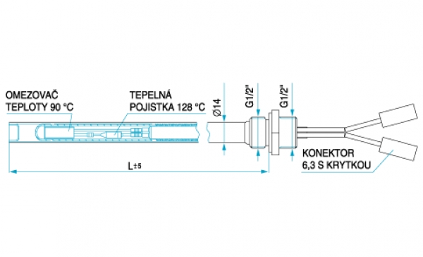 TYP 6341 - súčasť trubkových kúpeľňových radiátorov - sušiakov